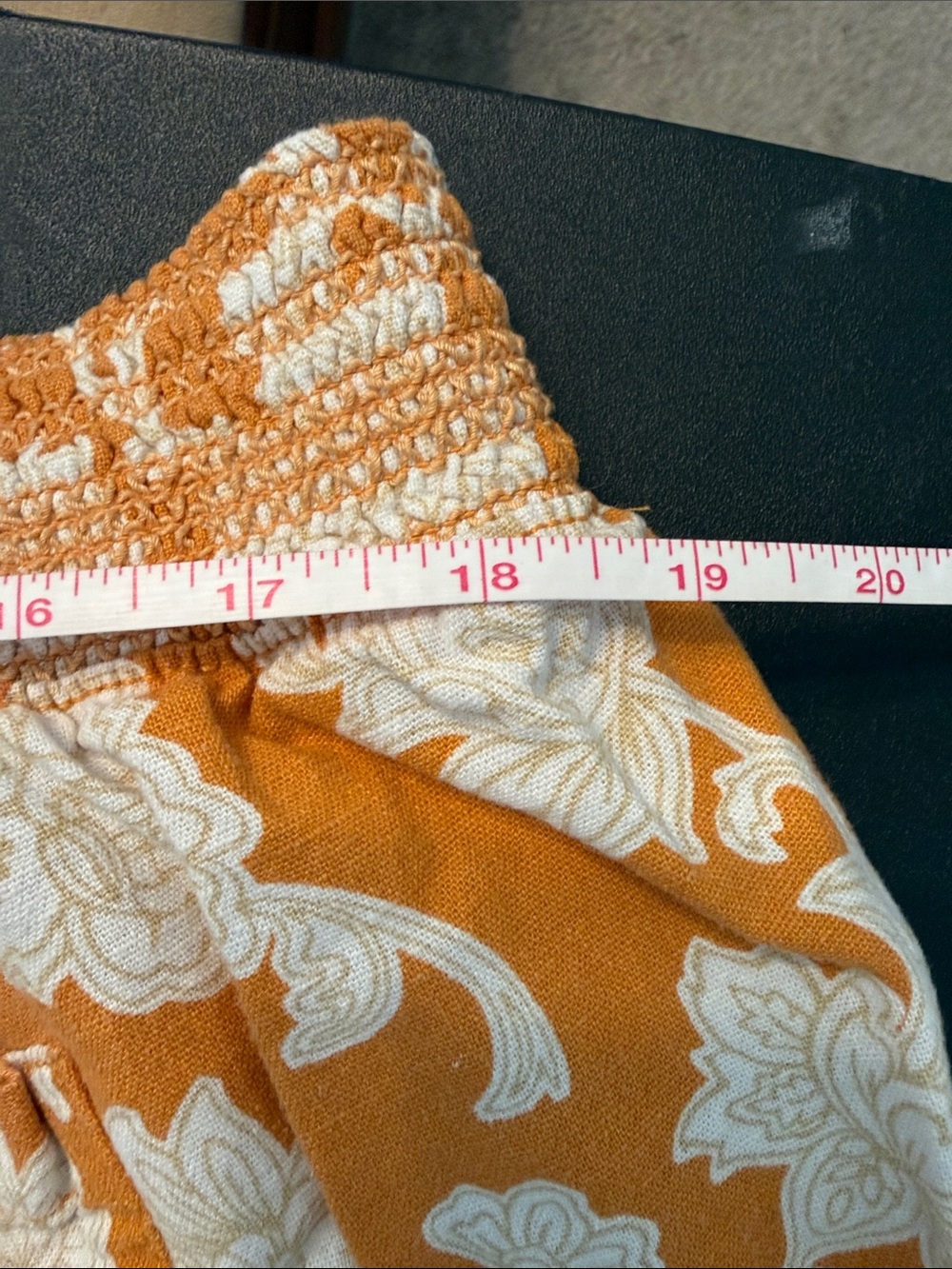Briggs New York Orange Floral High-Waist Smocked Shorts - Picture 6 of 7